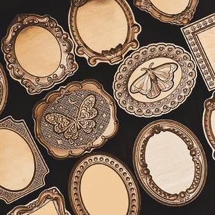 October 2022 New Product Sui Disi Retro Photo Frame Series Special-shaped Relief Seal Head Fire Paint Seal Copper Head