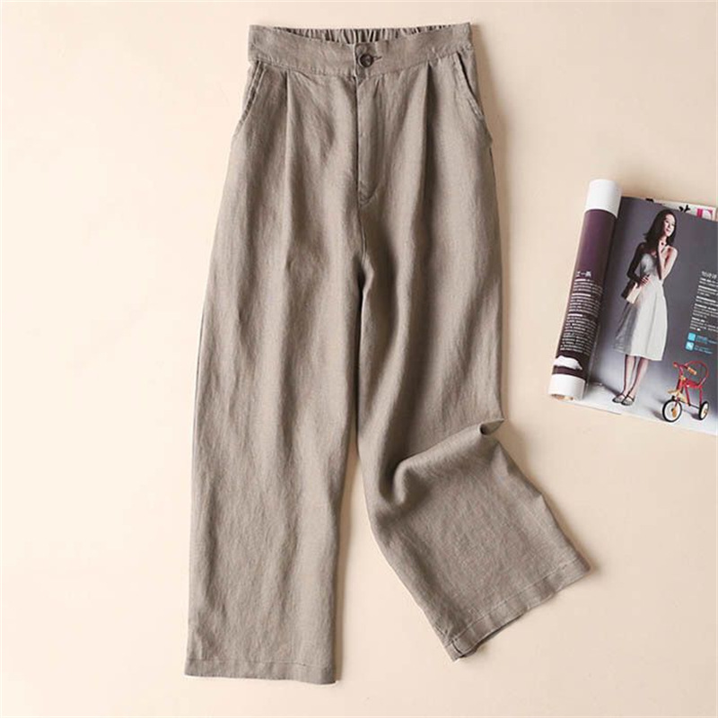 2023 New Arrival Wide Leg Pants Women's Summer New Arrival Cotton and Linen ins Super Hot Pants Student Loose Linen Pants Casual Pants
