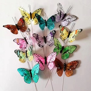 Set of 12 Feather Butterflies, Simulated Butterflies, Wedding Decoration, Home Wall Stickers, Floral Decoration, Hairpins, Hair Accessories, 9cm