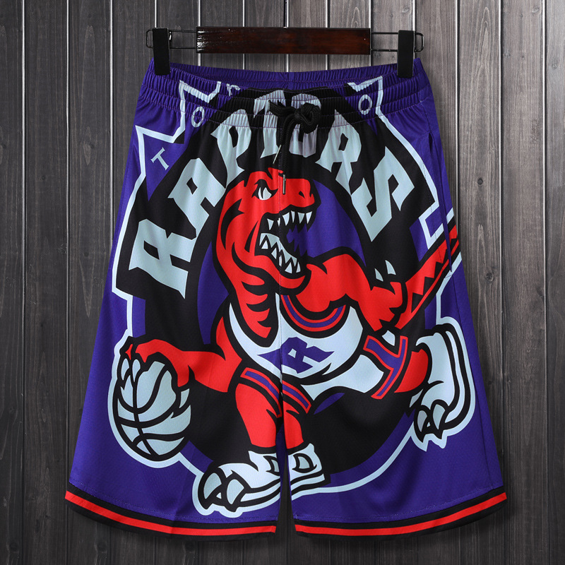 Retro Basketball Sports Shorts Male Lakers Warriors Grizzlies Raptors Tat Spurs Heat 76ers Team Shorts