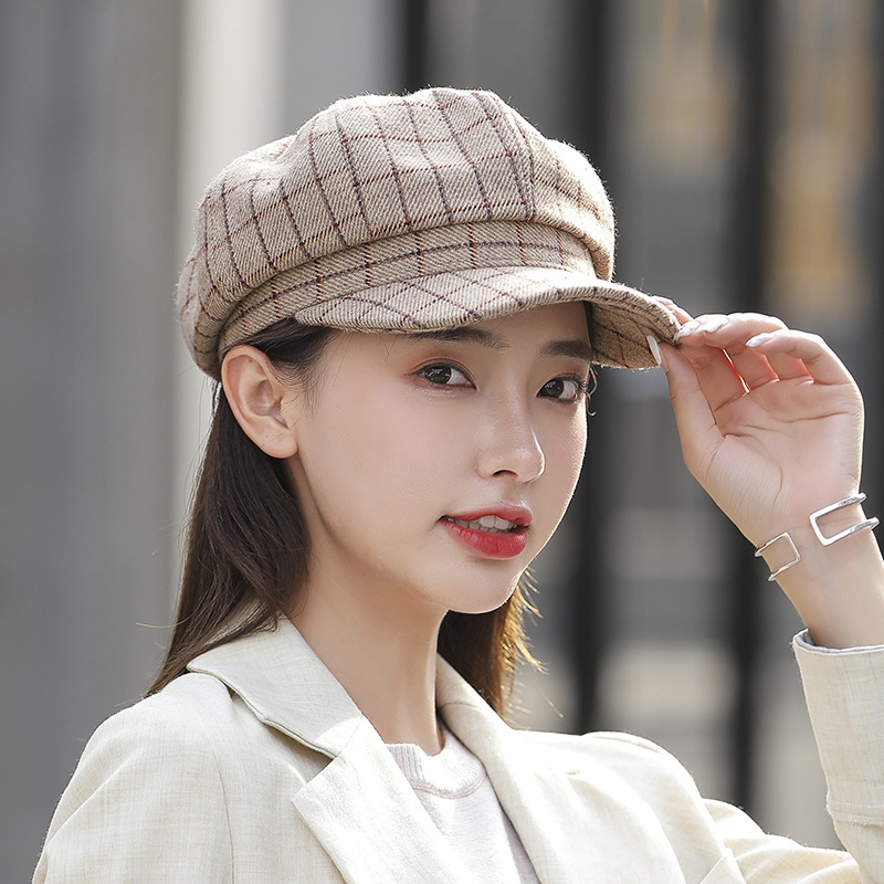 Autumn and winter women's hat fashion octagonal hat female British Korean Japanese beret fashion simple peaked cap wholesale
