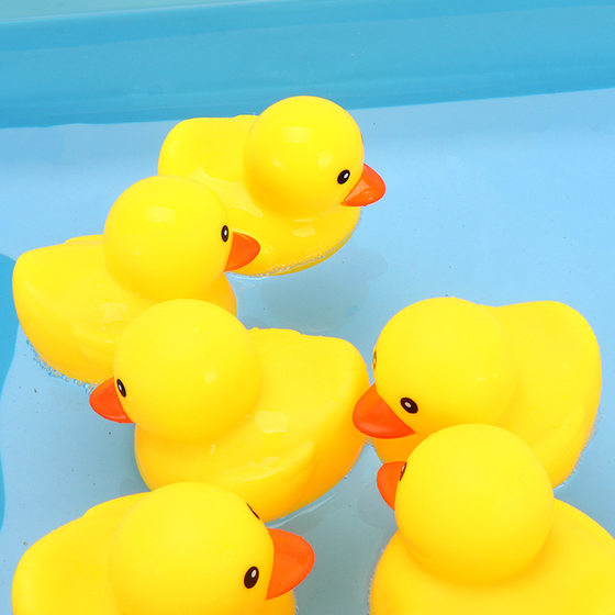 Baby Bathing Water Play Toy Children's Soft Rubber Pinch Call Voice Duck Baby Water Play Swimming Duck