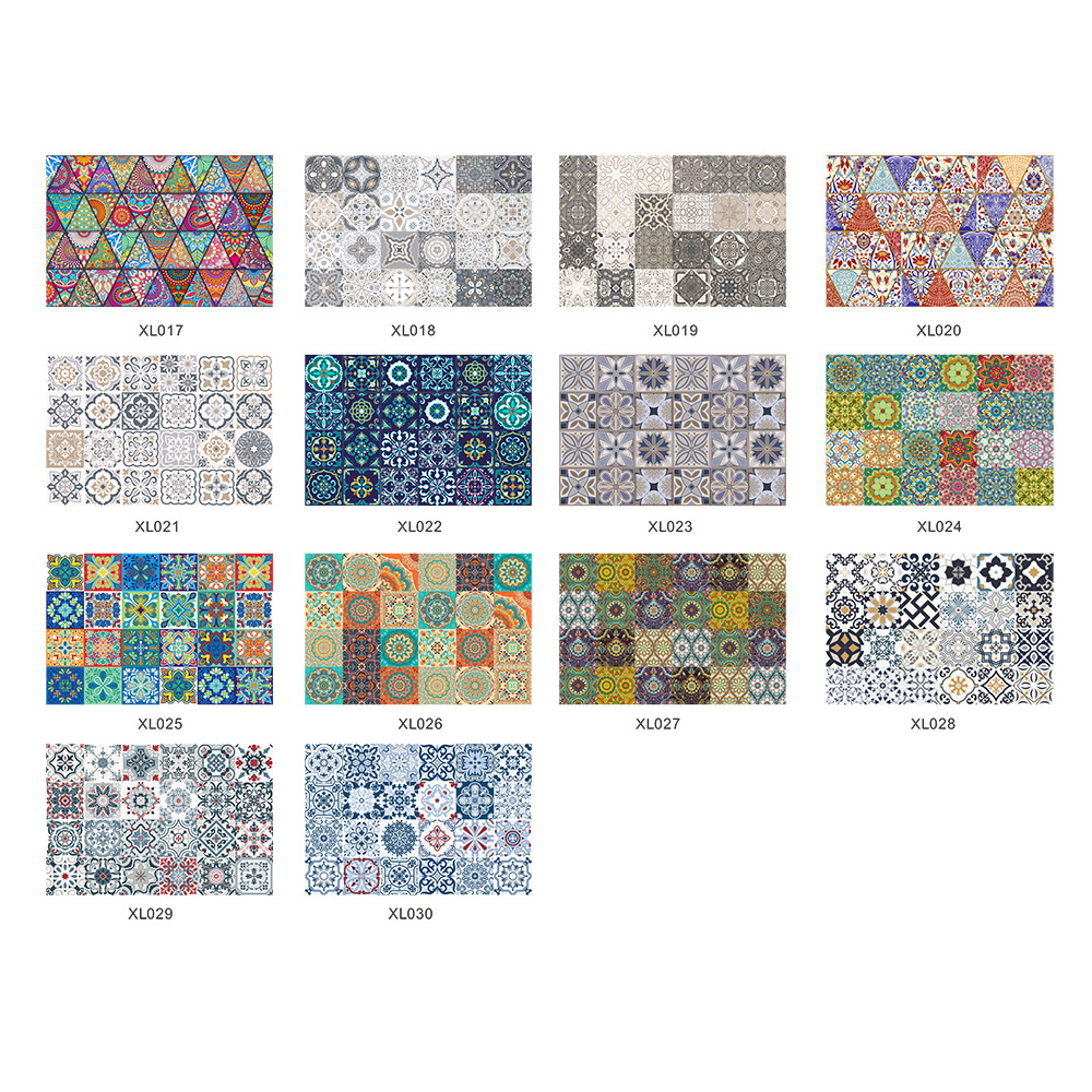 XL017-030 cross-border new retro pattern tile stickers bedroom living room wallpaper wall stickers decorative painting removable