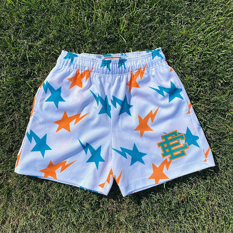 EE Casual Shorts Men's Muscle Fitness Sports American Quarterly Pants Mesh Breathable Loose But Knee Cross-border Exclusive