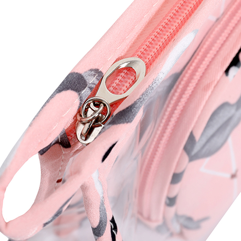 2024 foreign trade Hot Bird three-piece waterproof transparent storage bag suit travel cosmetic bag