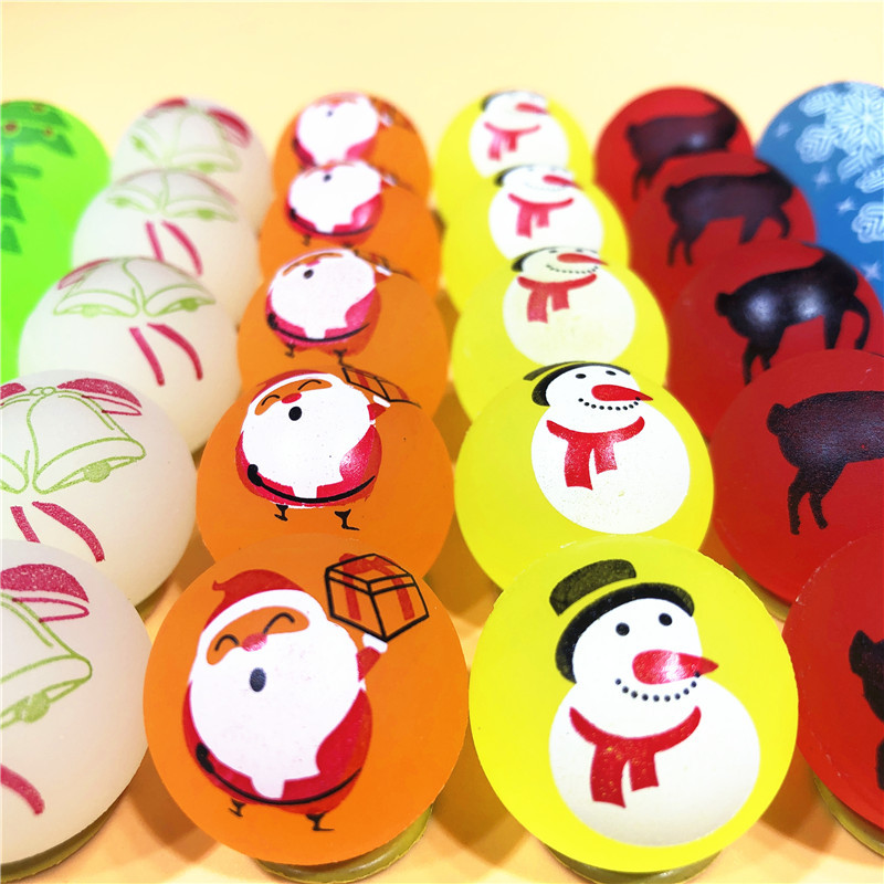 No.32 Luminous Bouncing Ball Christmas Bouncing Ball One Yuan Gachapon Machine Special Ball Bouncing Ball Jumping Ball