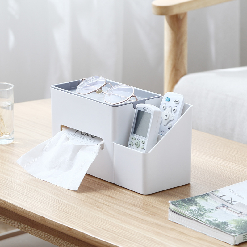 Tissue Box Household High Color Value Desktop Plastic Storage Creative Non-perforated Living Room Bathroom Tissue Box Advanced Sense