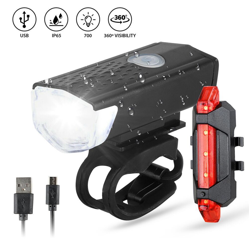 Mountain bike headlights taillights night riding USB charging bright lights riding equipment lights accessories 2255