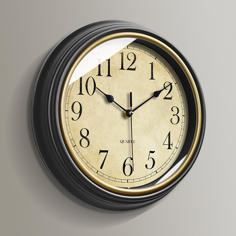 Nordic retro wall clock wholesale European mute clock living room decorative clock wall home art quartz 30CM