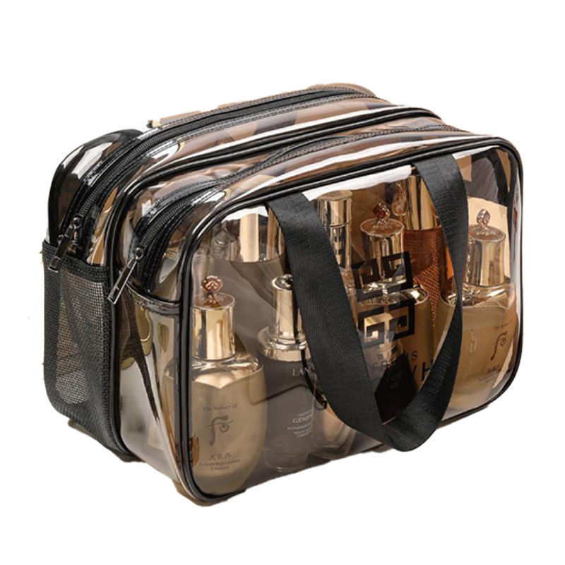 PVC wet and dry separation wash bag portable visible transparent cosmetic bag wash cosmetics storage bag in stock