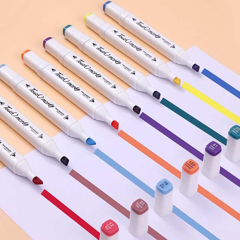 Marker Pen Set Children and Students Art Painting Color Pen Multicolor Number Double Headed Alcohol Oil Marker Pen Set