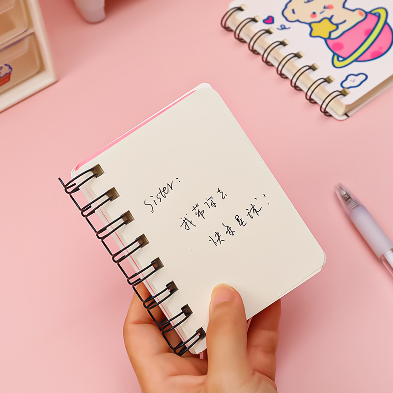 Astronaut coil book cartoon a7 loose-leaf flip notepad portable blank small notebook student stationery notebook
