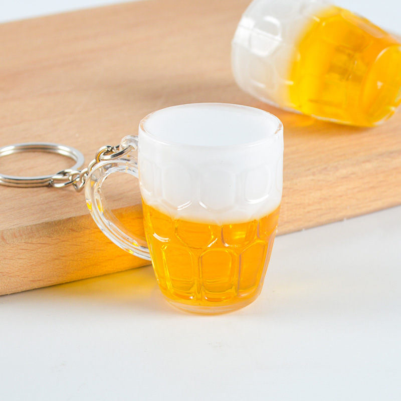 Night Market Explosions Beer Cup Keychain Beer Pendant Creative Yiwu Commodity Stall Beer Festival Gift
