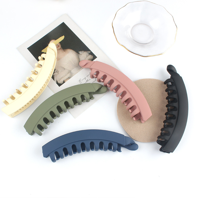 Korean-style New Frosted Large One-character Grab Clip All-match Dark Horsetail Clip with Tooth Hairpin Internet Celebrity Headwear Jewelry