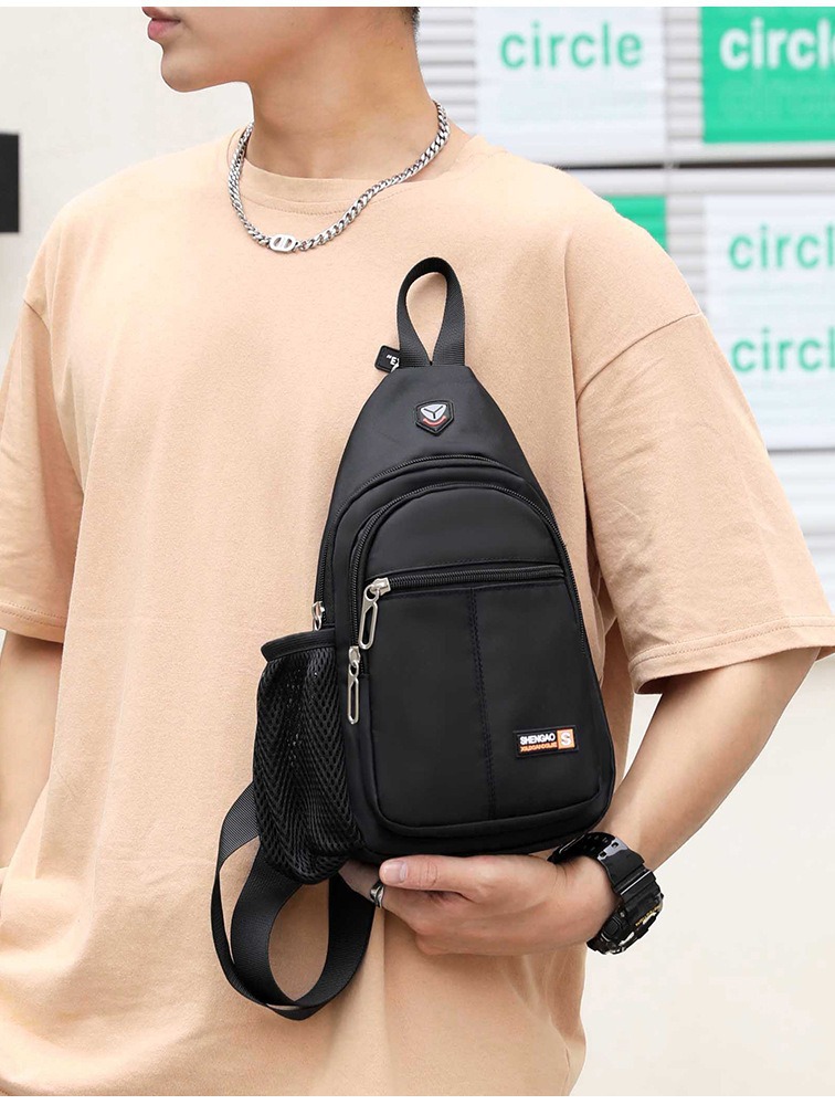 New waterproof crossbody bag fashion chest bag multifunctional Oxford cloth casual shoulder water Cup men's backpack travel