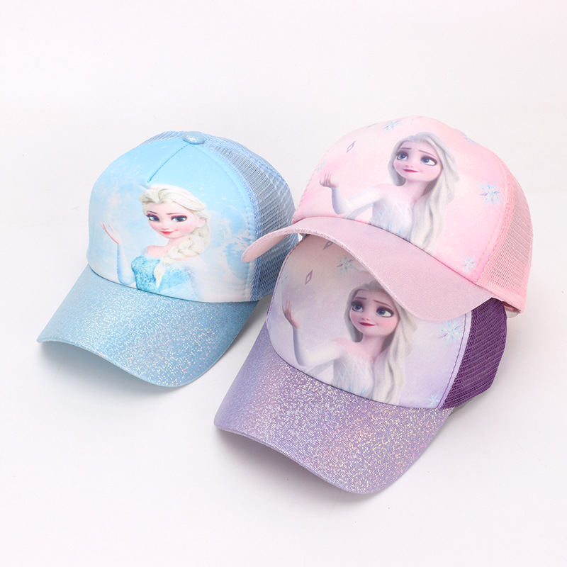 Foreign trade princess net cap wholesale cute cartoon sunscreen baseball cap girls sun cap Korean G411