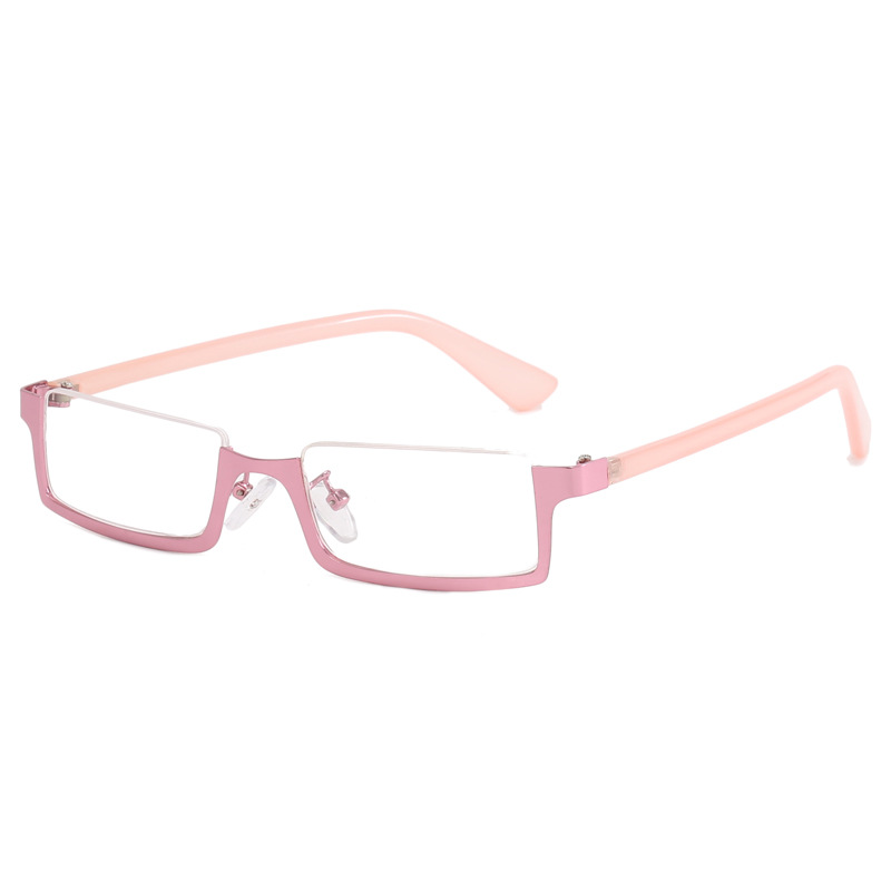 Two-dimensional COS lower half-frame presbyopic glasses HD anti-blue light fashion personality young lady presbyopic glasses gold
