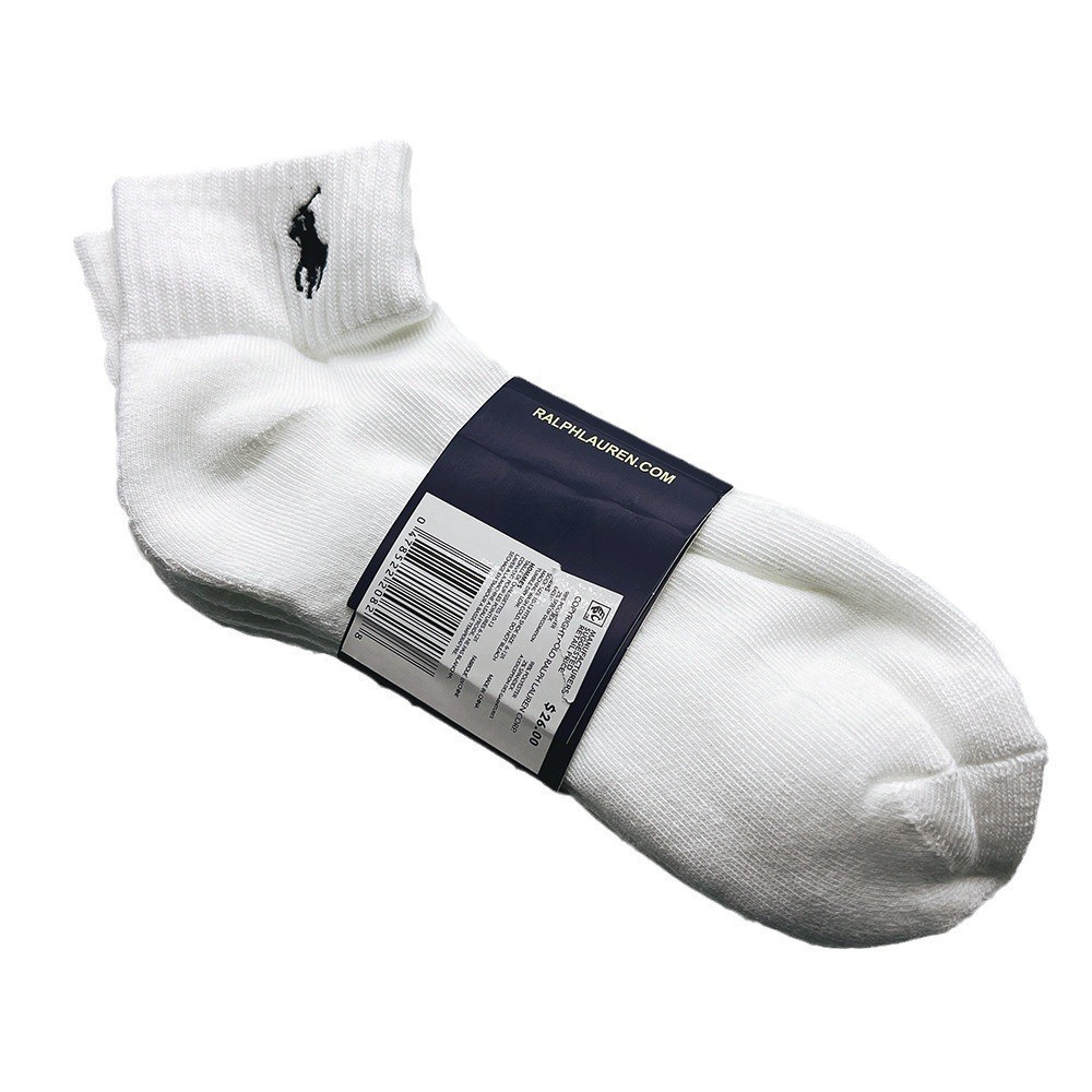 6 Pair RL Ralph Pony Medium Tube Quick Dry Polyester Cotton Socks Medium Tube Casual Sports Towel Bottom Men's Socks Sports Socks
