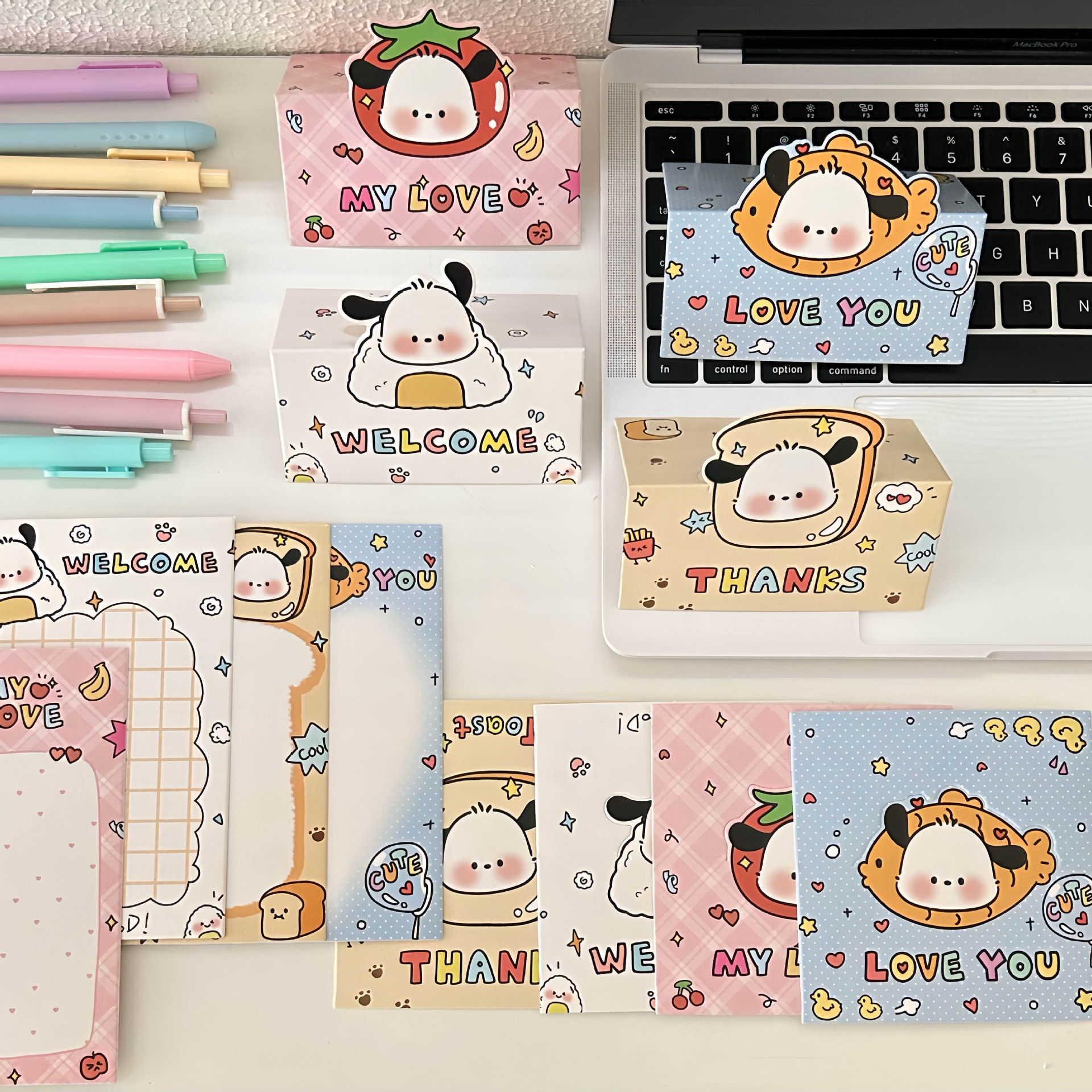 Original Cute Puppy Kaka Head Card Back Card Material Packaging Gift Packaging Sticker Folding Card