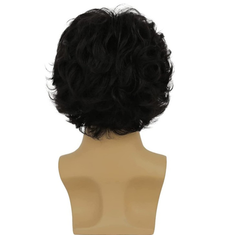 New European and American Wig Men's Short Curly Hair Fluffy Denim Style Men's Hair High Temperature Silk Chemical Fiber Short Curly Men's Hair wigs