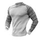 Cross-border foreign trade high-quality 2023 Autumn New waffle printing men's pullover base color matching sweater in stock