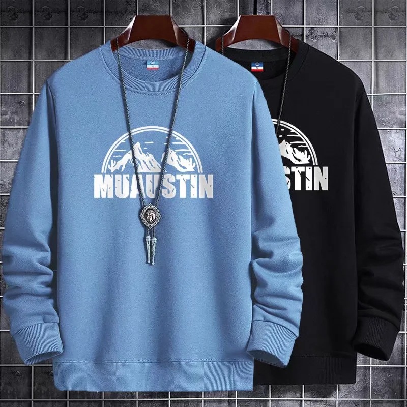 Spring Autumn Winter New Printed Sweater Men's Loose Casual Top Clothes Korean Style Trendy Pullover Hoodie Hong Kong Style Coat Trendy