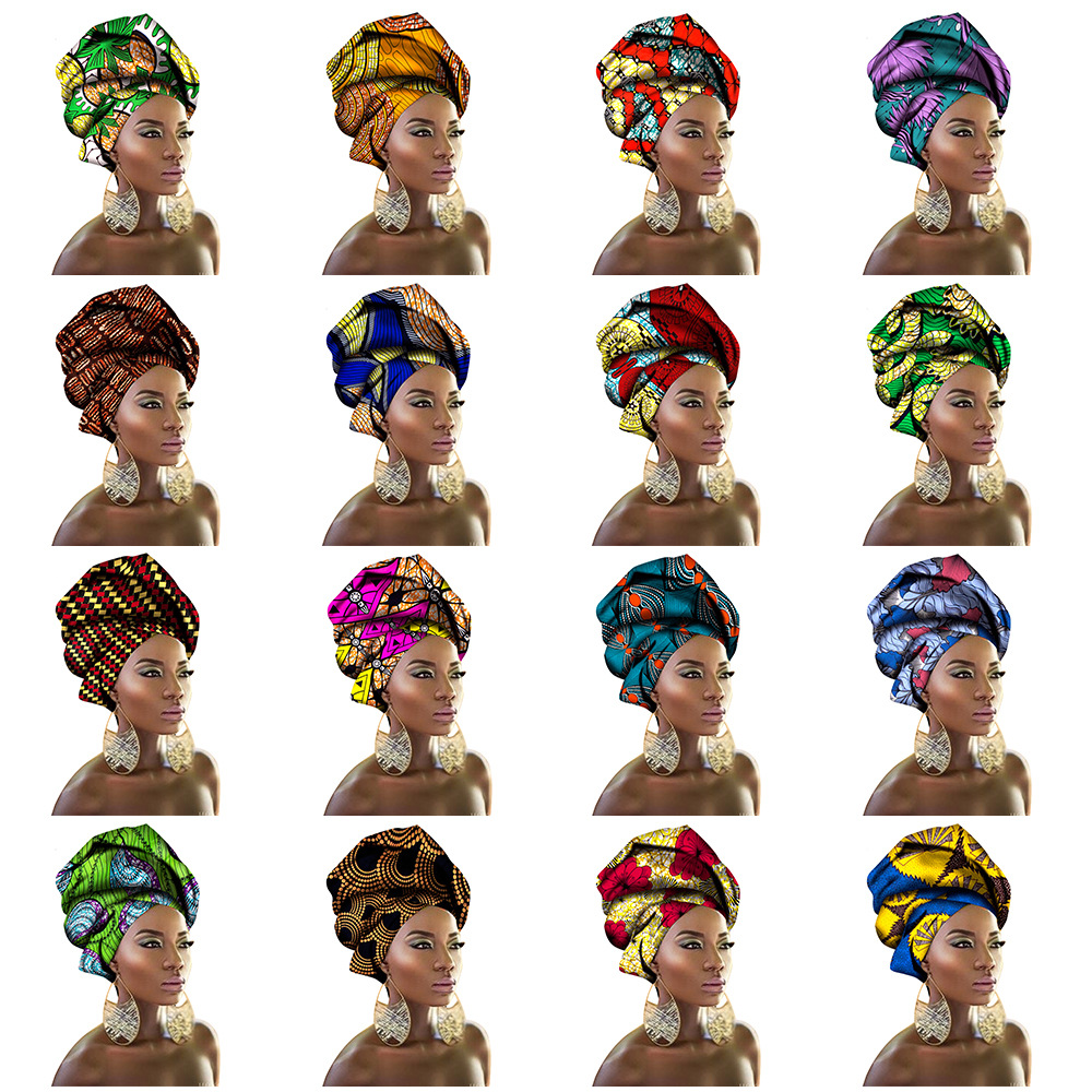 1件代发非洲民族头巾 跨境电商货源蜡染印花头巾