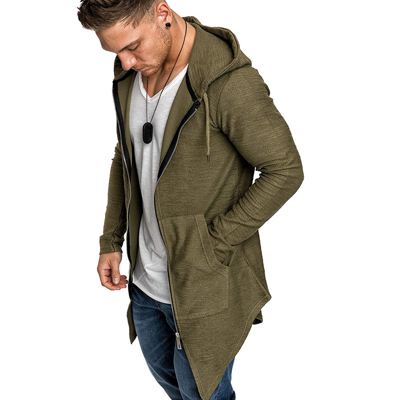 supply cross-border factory sweater men's cardigan zipper youth simple coat hooded