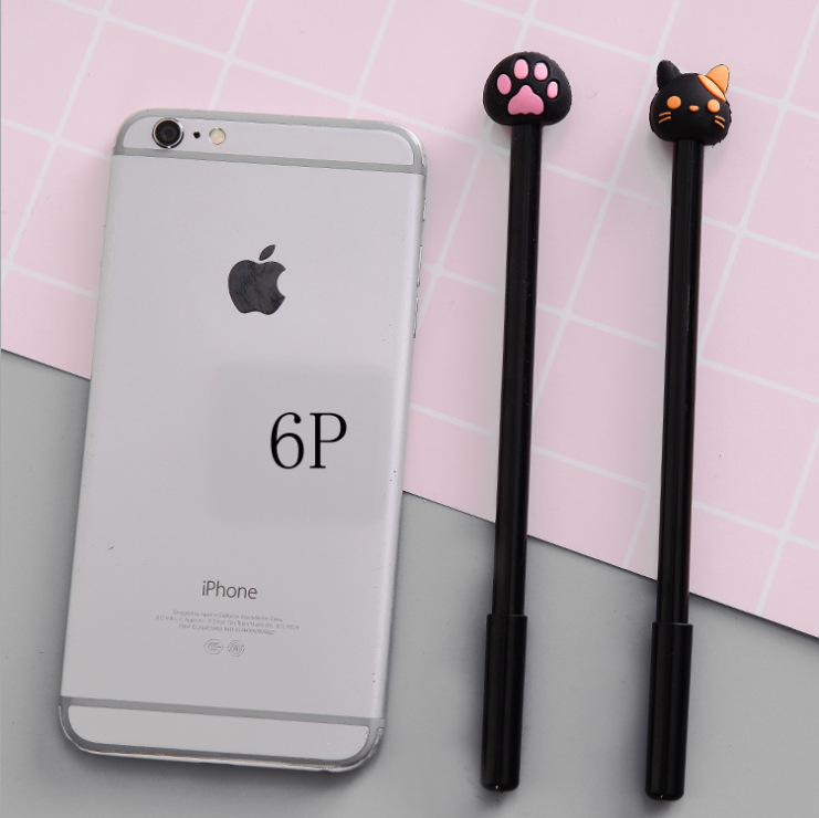Korean creative fountain pen cartoon cute cat cat claw neutral pen primary school stationery black sign pen