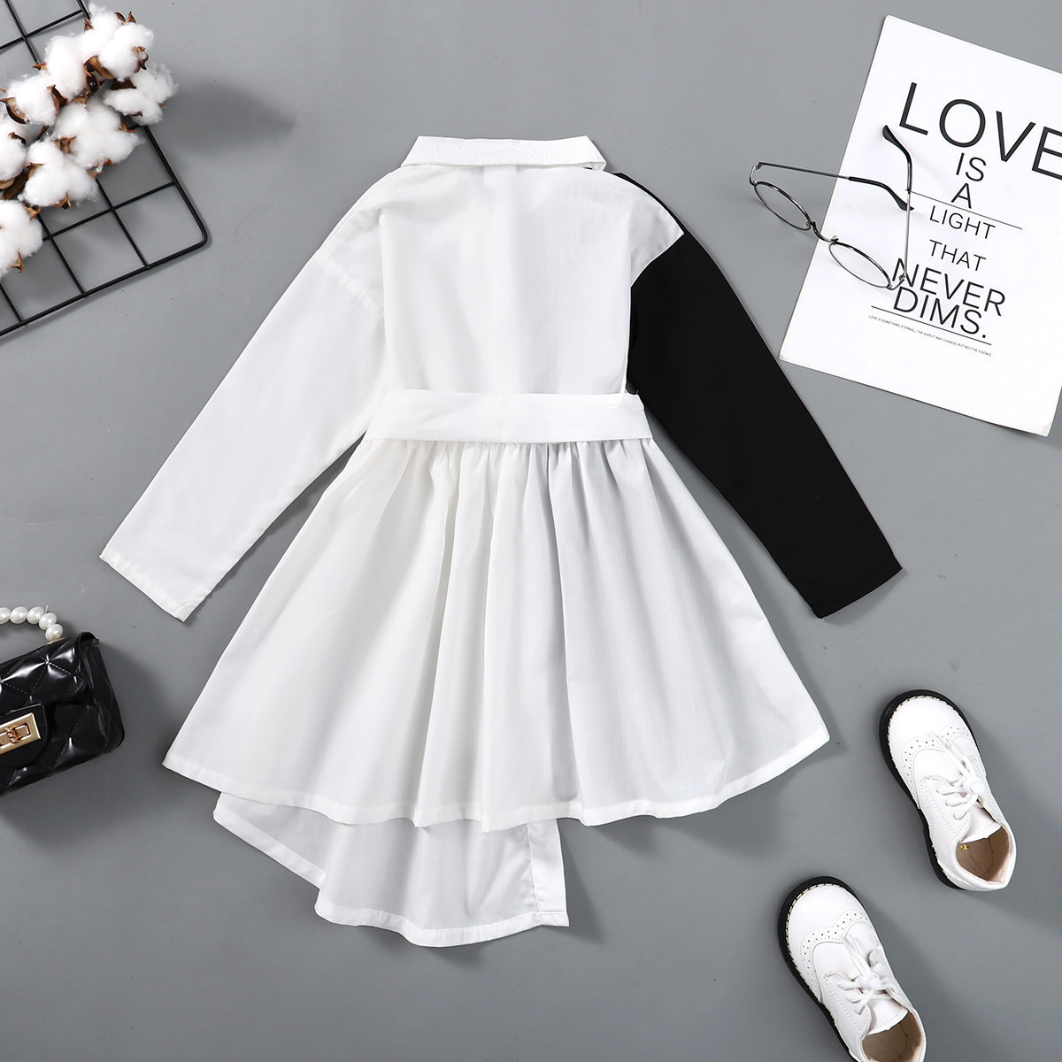 2022 Amazon ins new stitching irregular shirt dress 222060023 spot