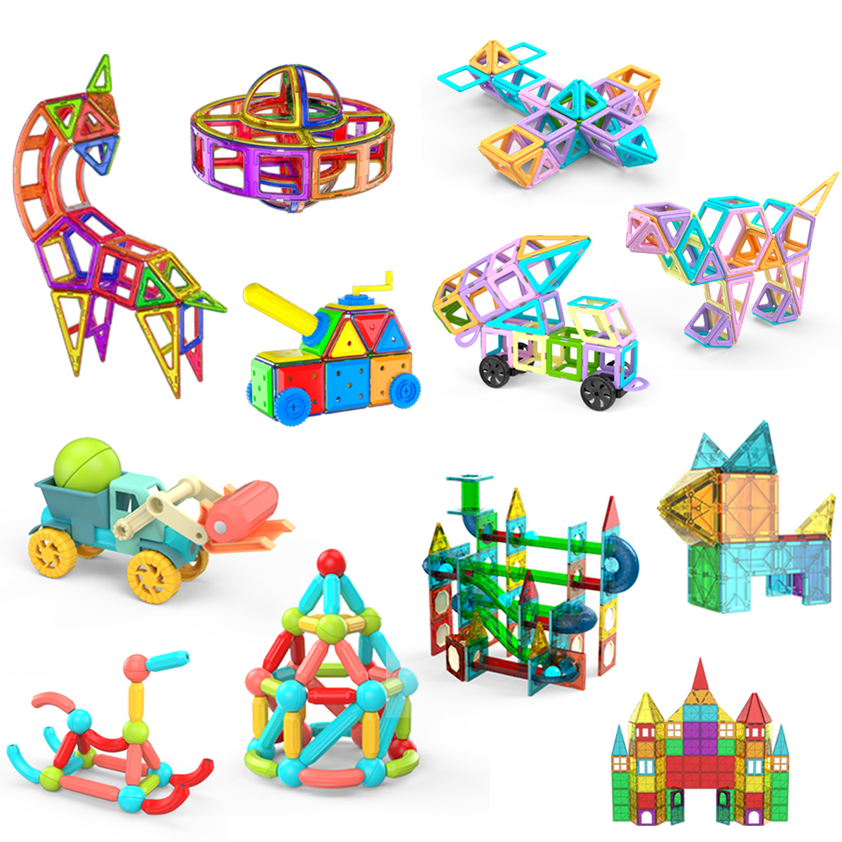 Pure magnetic piece Loose piece bulk single strong magnetic large supplementary building blocks boys and girls children's educational toys wholesale