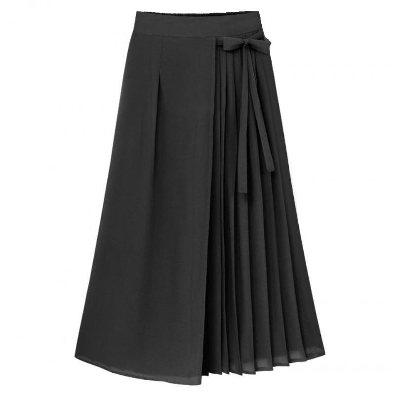 2023 Foreign Trade Spring and Summer New Korean Style Pleated Chiffon Trousers Large Size Elasticated Waist Casual Pants Skirt