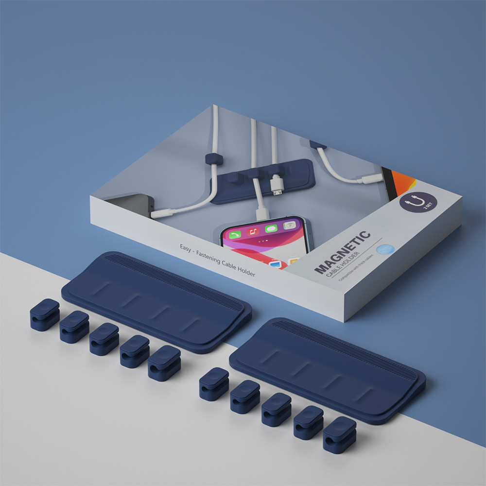 Factory direct data line storage magnetic office desktop organizer mouse line solid line seamless self-adhesive Winder