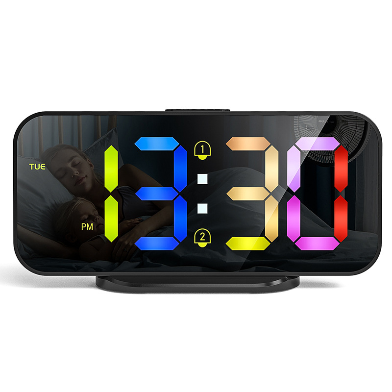 LED electronic alarm clock living room desk clock 2023 new creative clock desktop desk clock decoration electronic clock