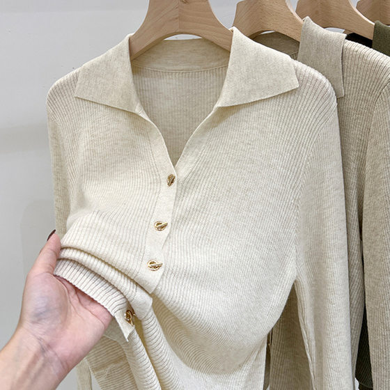 Lasel long sleeve knitted bottoming shirt 2024 spring and autumn new foreign style top wholesale Korean long sleeve women's sweater tide