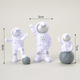 Plastic gesture astronaut silver three-piece set