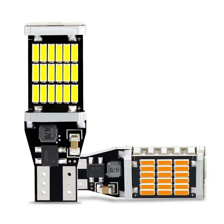 Car brake light T15 4014 45smd decoding infinite bright reversing light turn signal canbus LED