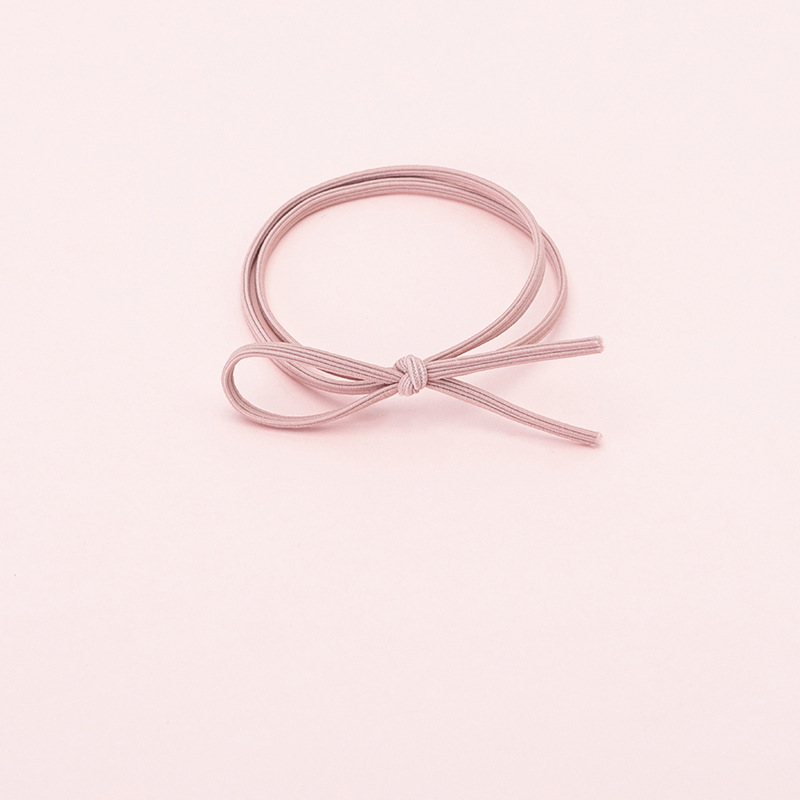 Korean Style Simple Fresh Style Basic Flat Line Hair Ring Bow Small Style Hair Accessories Hair Rope Partial Section Head Rope Rubber Tendon