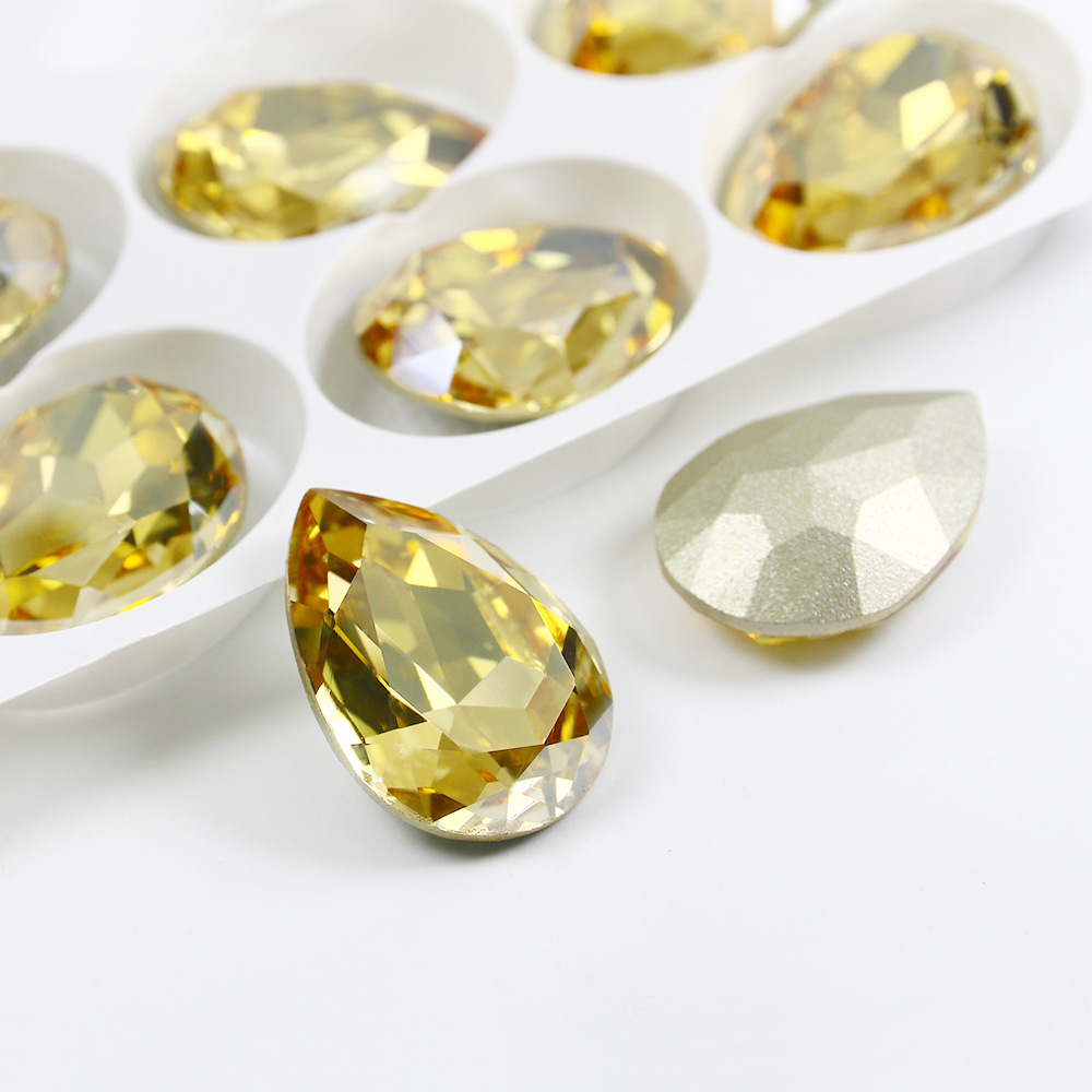 Dongzhou Crystal K9 pointed bottom drill DIY jewelry accessories 30*20mm large water drop glass drill factory wholesale