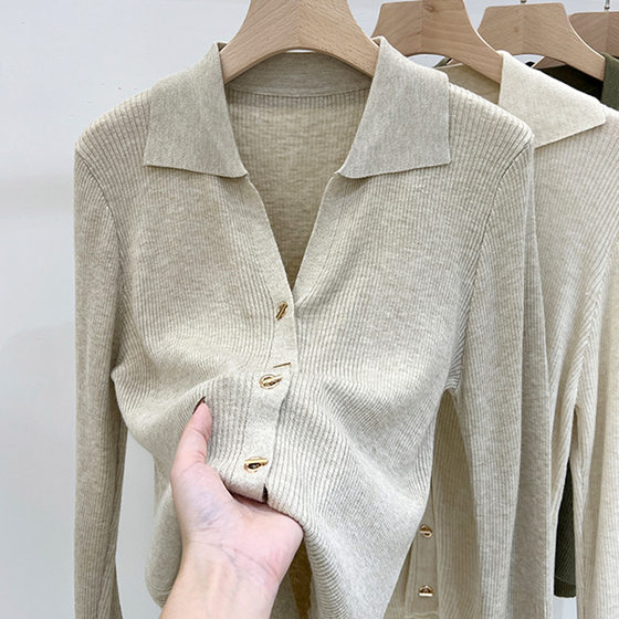 Lasel long sleeve knitted bottoming shirt 2024 spring and autumn new foreign style top wholesale Korean long sleeve women's sweater tide