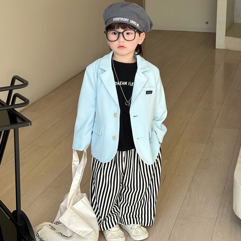 Children's Suits  Spring and Autumn New Boys Korean Tops Casual Trendy Handsome Dresses Small Suits