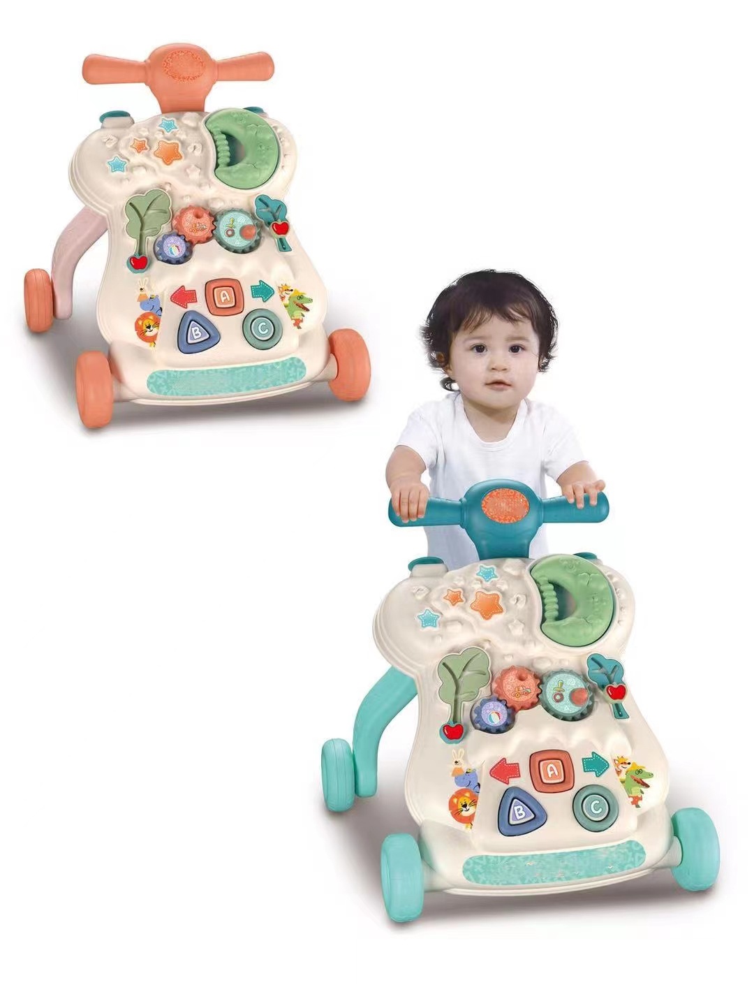 Baby early education toy Walker anti-o-leg baby walker 0-18 months with music adjustable speed cart