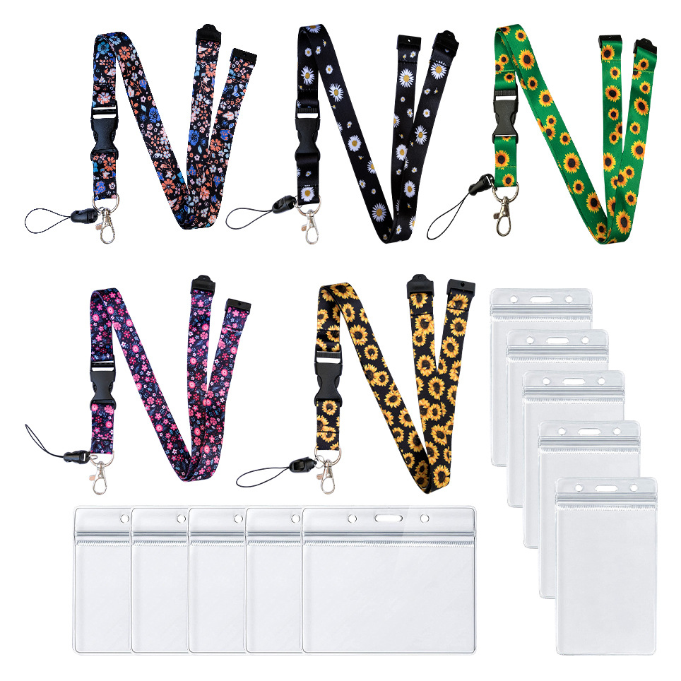 Spot color printing sunflower small floral removable key hook with PVC transparent work card card set