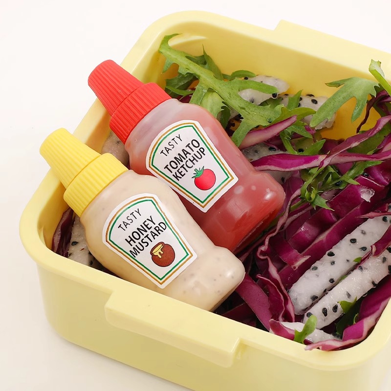 Cross-border mini portable sauce bottle Japanese salad sauce tomato sauce sub-bottle plastic seasoning squeeze sauce bottle