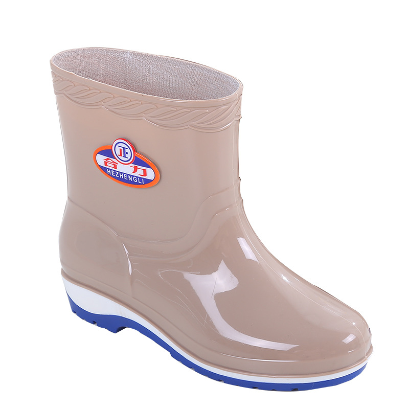New Women's Rain Shoes Non-slip Water Shoes Women's Adult Short Tube Kitchen Wear-resistant Rubber Shoes Rain Boots Spring and Autumn Waterproof Shoes