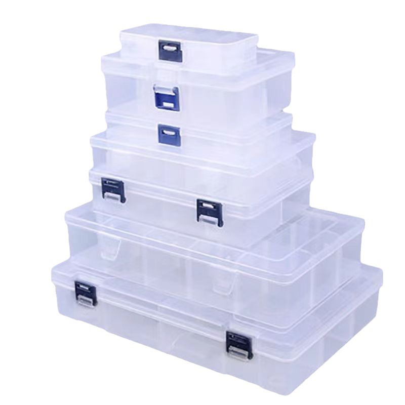 Multi-grid parts box electronic components transparent plastic storage box small screw accessories tool classification lattice sample box