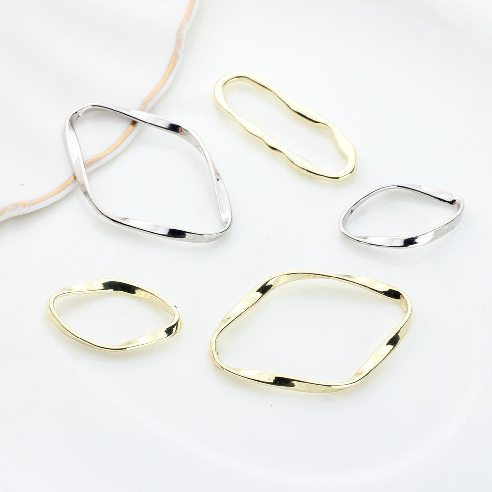 Alloy irregular geometric shaped hollow bending small pendant DIY Handmade Jewelry earrings nail accessories material