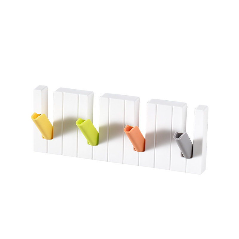 Creative piano hook clothes punch-free door back coat and hat key hook household piano key hat bag entrance