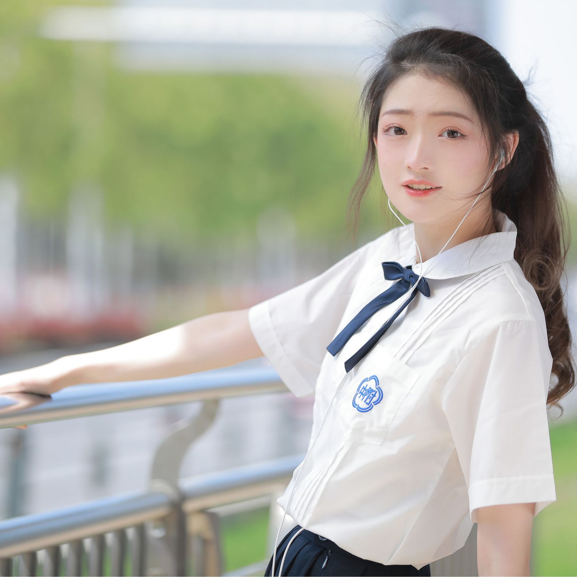 High school genuine school uniform female high school academic style student White shirt jk uniform suit summer graduation season
