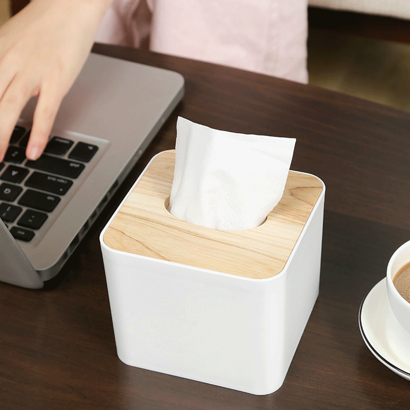 European-style thickened tissue box household living room creative napkin box with lid tissue box wooden storage box hotel paper box